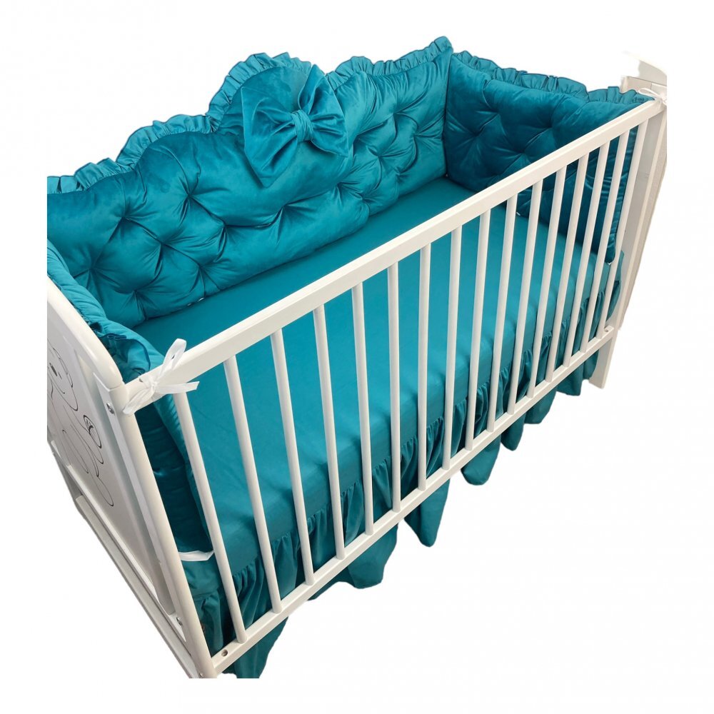 DESEDA Aparatori matlasate din catifea Lux 120x60 cm verde smarald