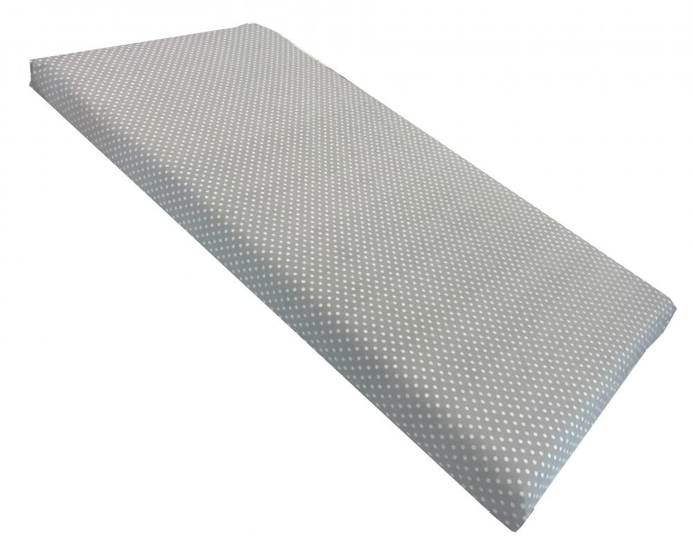 DESEDA Cearsaf cu elastic pe colt 120x60 cm Buline albe pe gri
