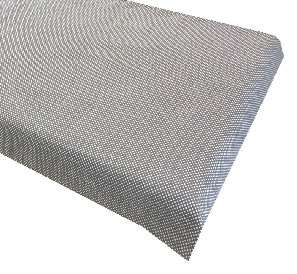 DESEDA Cearsaf cu elastic pe colt 120x60 cm Buline albe pe gri
