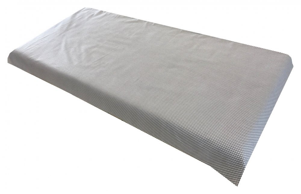 DESEDA Cearsaf cu elastic pe colt 120x60 cm Buline albe pe gri