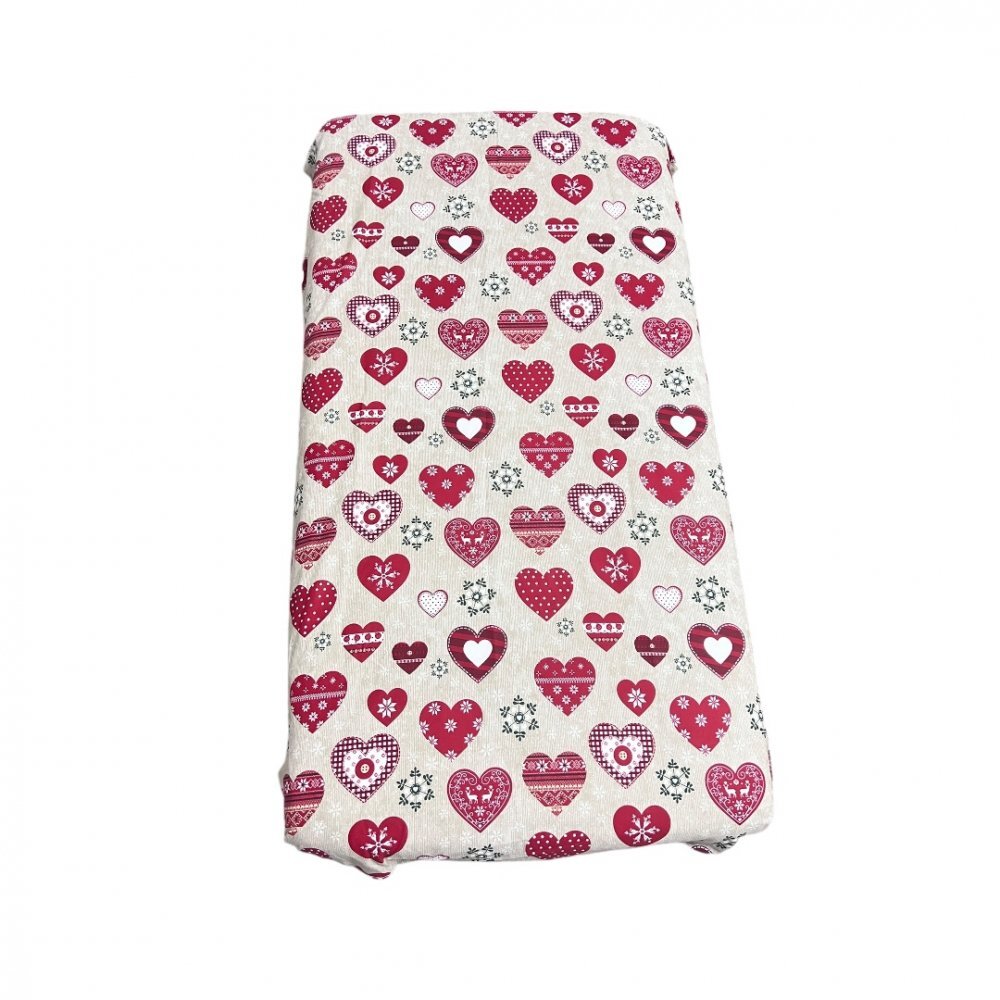 DESEDA Cearsaf cu elastic pe colt 140x70 cm Inimioare de Craciun
