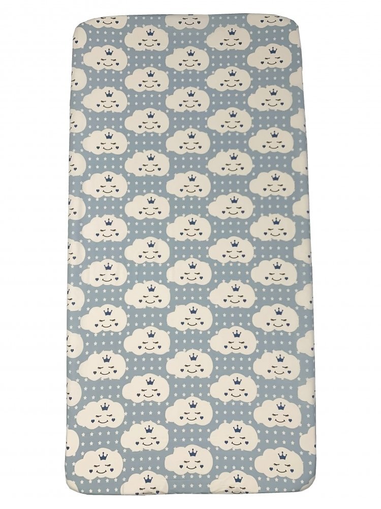 DESEDA Cearsaf cu elastic pe colt 140x70 cm Norisori zambareti albastri