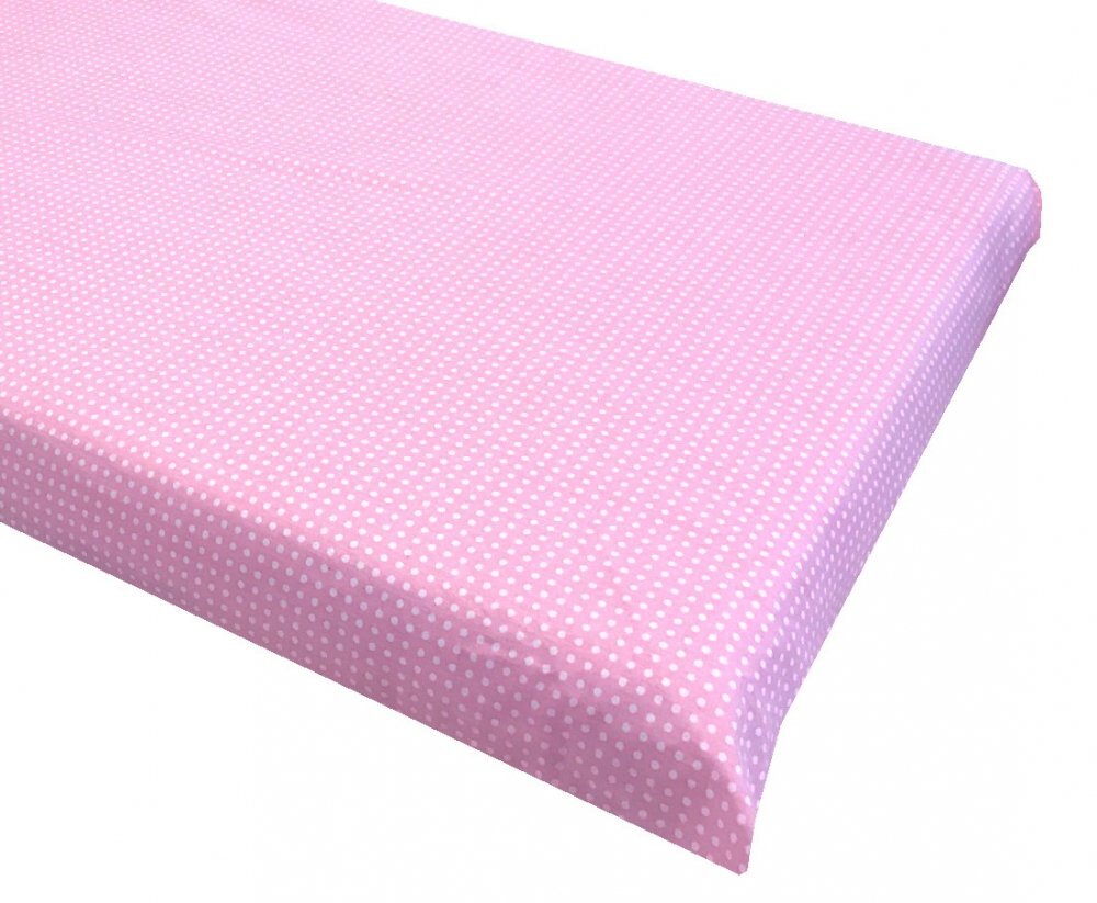 DESEDA Cearsaf cu elastic roata 120x60 cm Buline albe pe roz