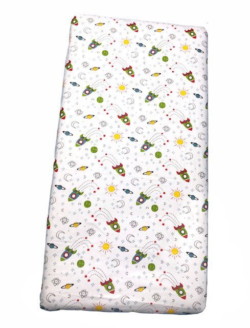 DESEDA Cearsaf cu elastic roata 140x70 cm Aventura in cosmos