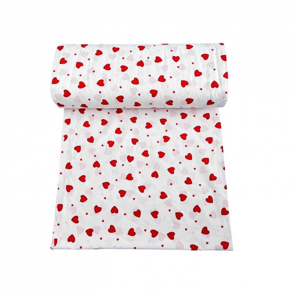 DESEDA Cearsaf cu elastic roata 140x70 cm Inimioare Rosii