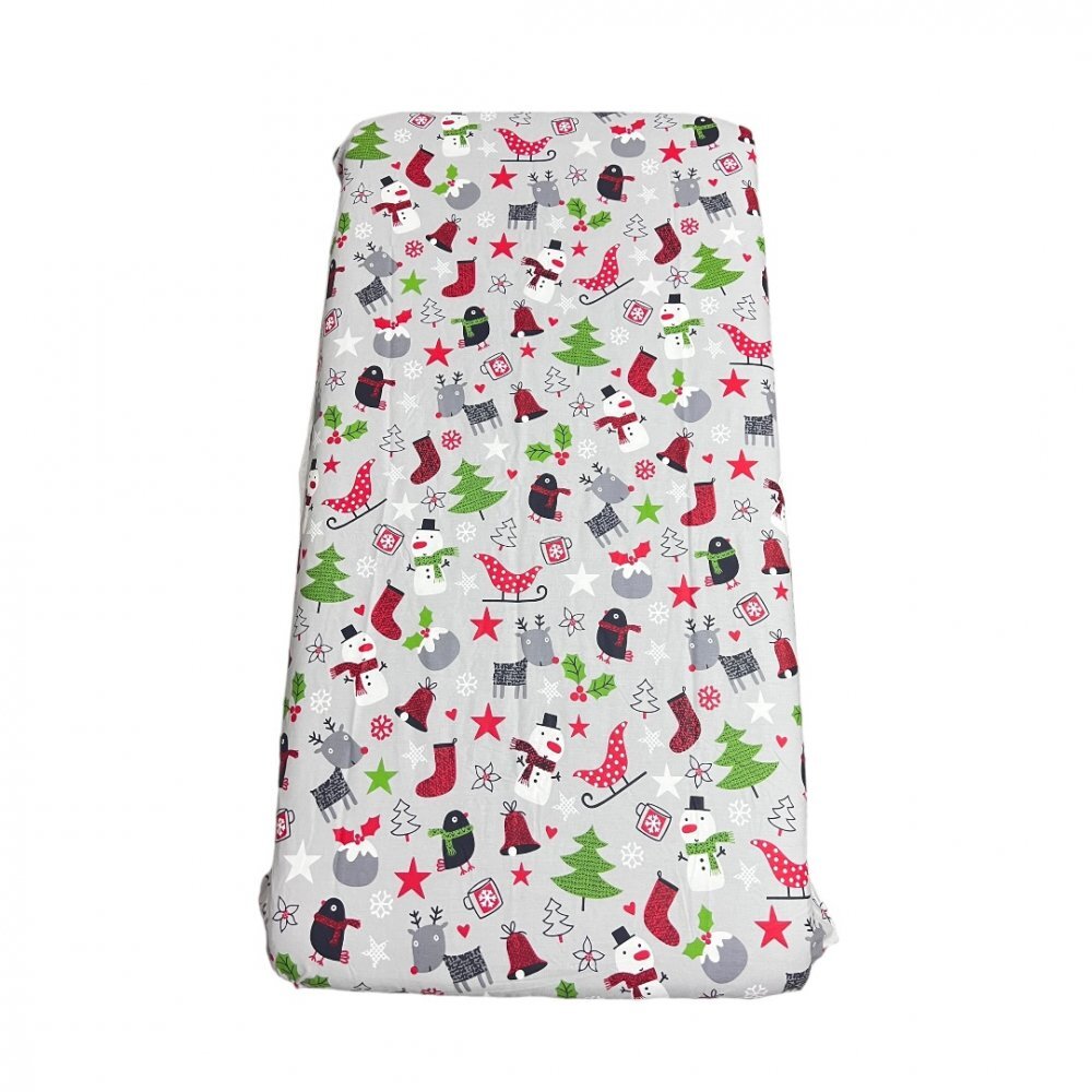 DESEDA Cearsaf cu elastic roata 140x70 cm Om de zapada pe gri