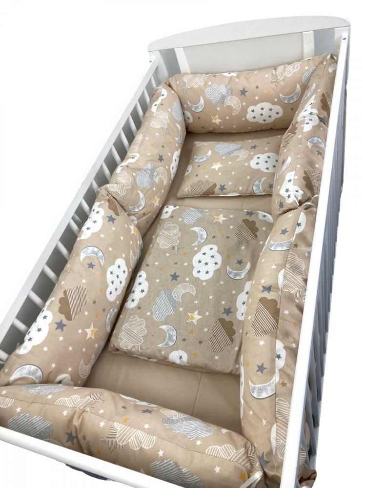 DESEDA Lenjerie cu perne lungi pat 120x60 cm Noriori cu luna bej