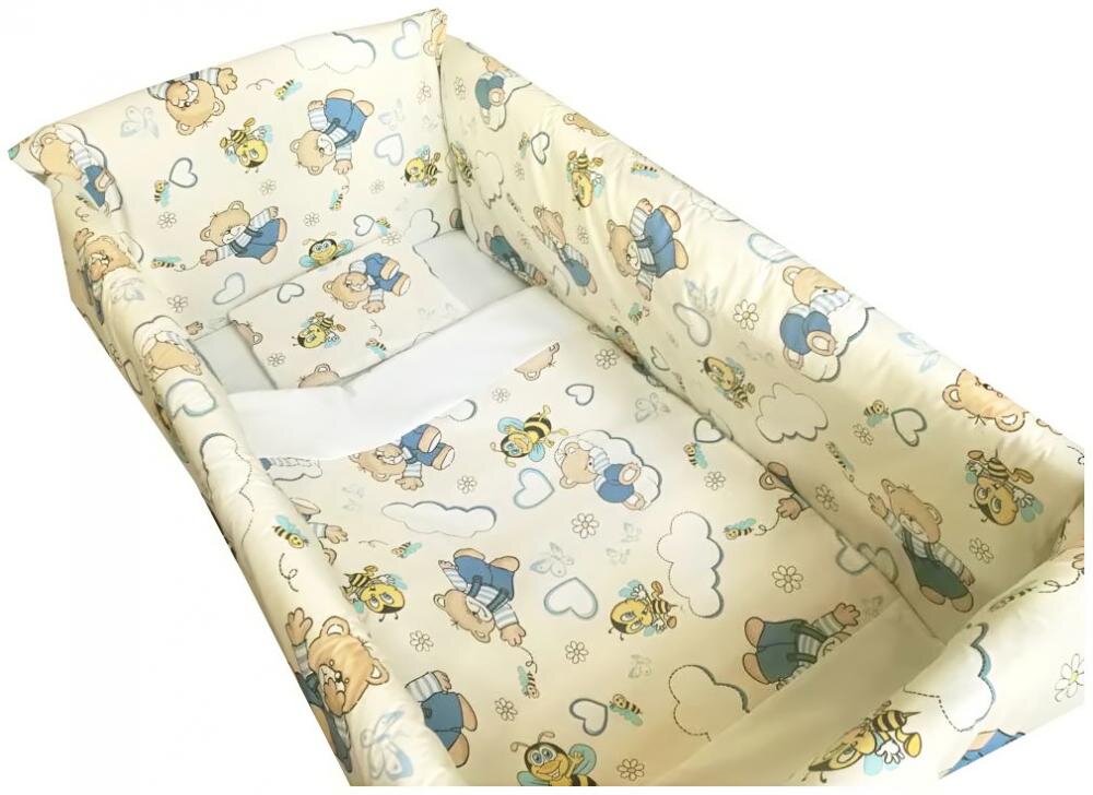 DESEDA Lenjerie de pat Maxi Ursi cu albine pe crem 140x70 cm