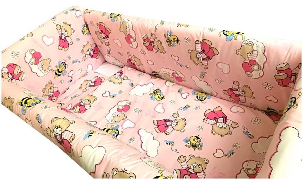 DESEDA Lenjerie de pat Maxi Ursi cu albine pe roz 120x60 cm