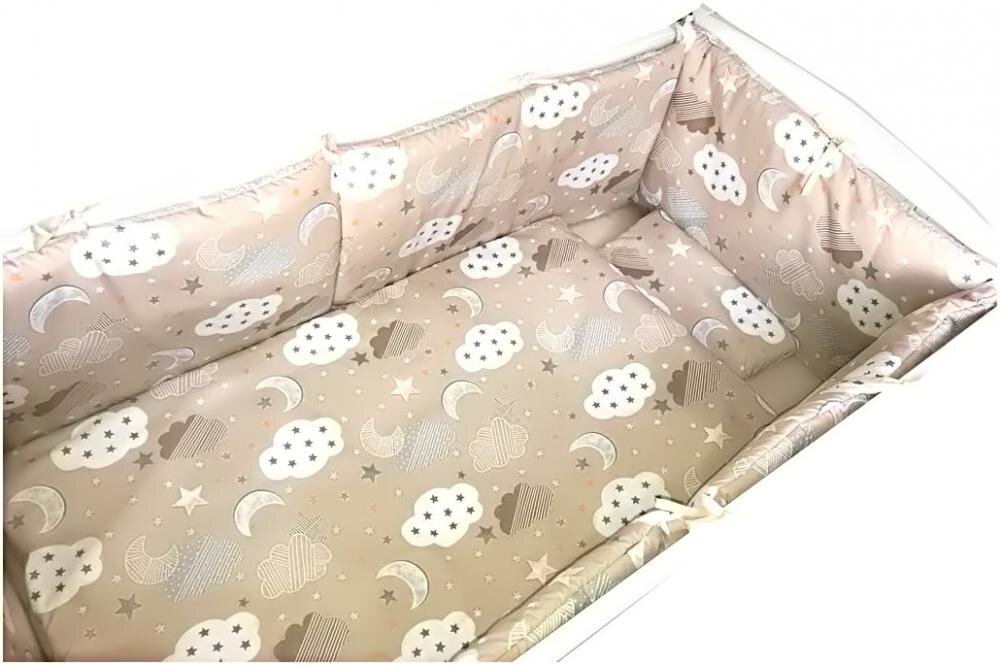 DESEDA Lenjerie patut 140x70 cm 7 piese cu bumper Norisori bej