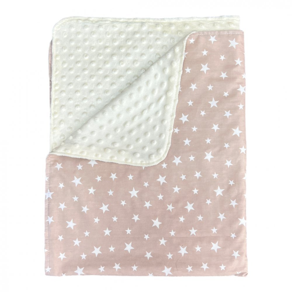 DESEDA Paturica bebe dubla bumbac mincky pufos 75x95 cm Stelute pe Bej