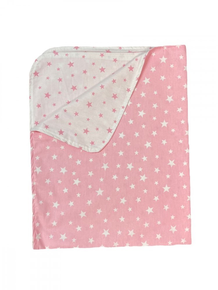 DESEDA Paturica din panza de bumbac bebelusi 78x98 cm stelute roz