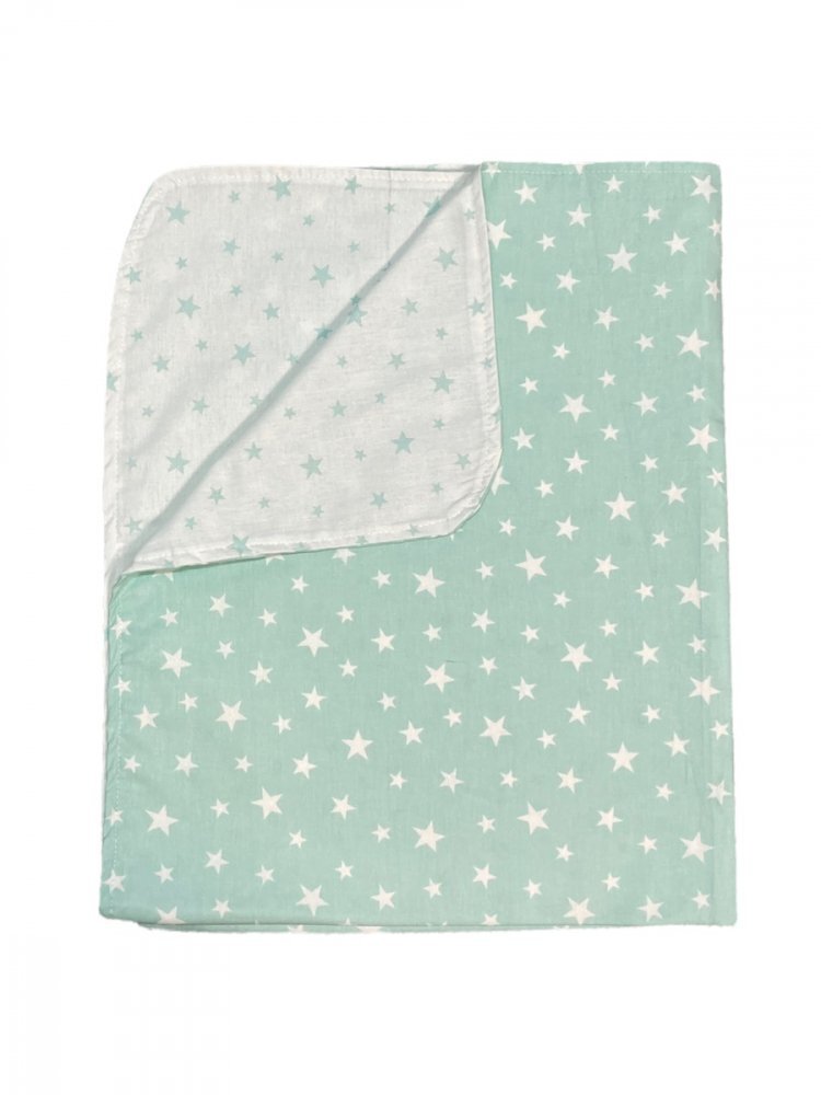 DESEDA Paturica din panza de bumbac bebelusi 78x98 cm stelute vernil