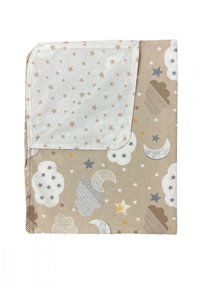 DESEDA Paturica din panza de bumbac Junior 118x148 cm nori cu luna bej