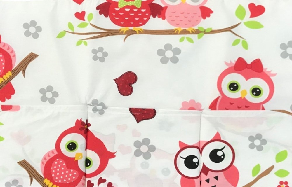 DESEDA Paturica dubla de vara bebelusi DeLuxe 98x78 cm Bufnite rosii