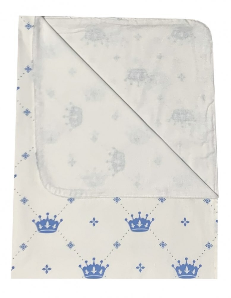 DESEDA Paturica dubla de vara bebelusi DeLuxe 98x78 cm coronite albastre