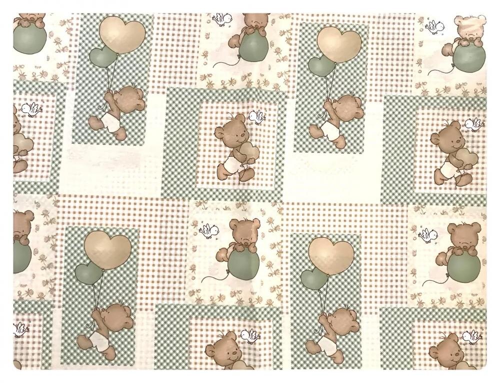 DESEDA Paturica dubla de vara Junior DeLuxe 100x135 cm ursuleti pe bej