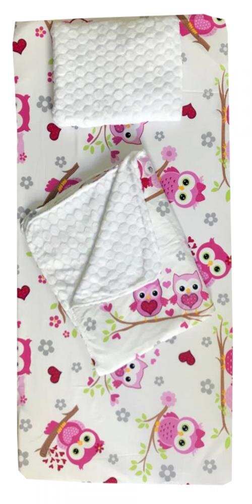 DESEDA Set 3 piese de iarna paturica cu cearsaf si pernuta 120x60 cm