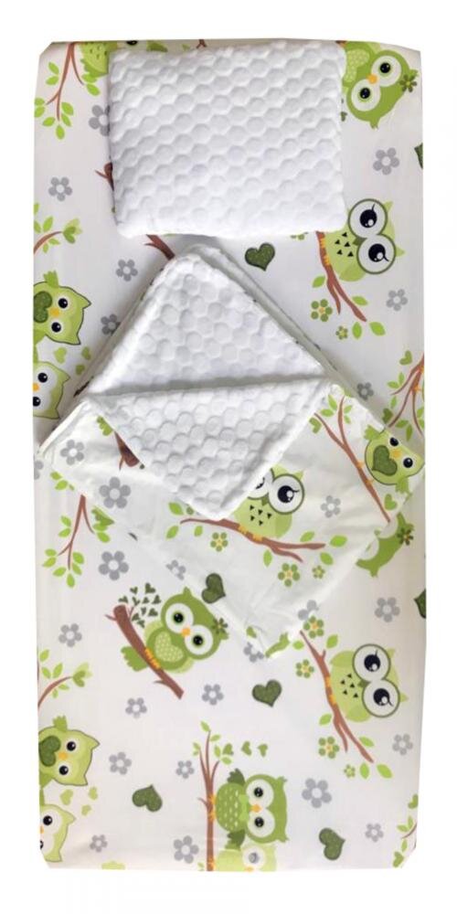 DESEDA Set 3 piese de iarna paturica cu cearsaf si pernuta 120x60 cm