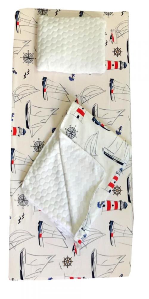 DESEDA Set 3 piese de iarna paturica cu cearsaf si pernuta 120x60 cm