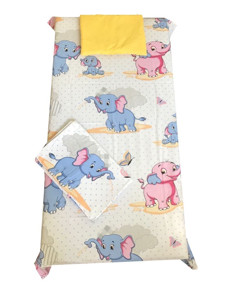 DESEDA Set 3 piese paturica cu cearsaf si pernuta 120x60 cm Animale