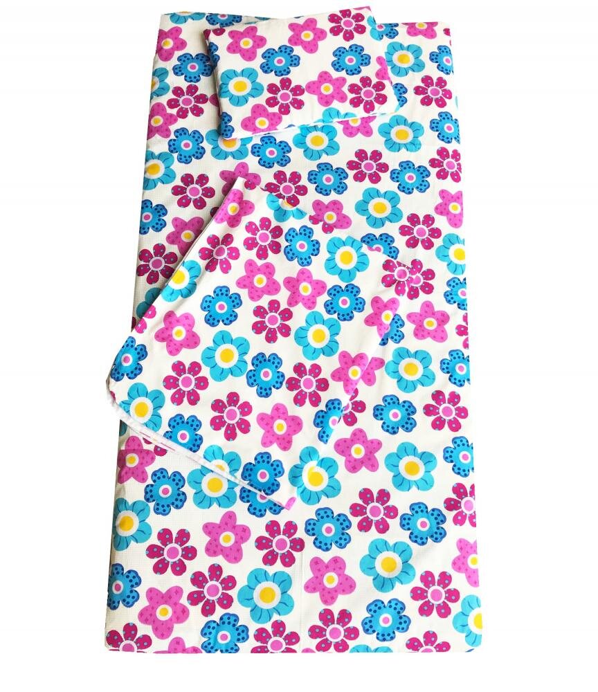DESEDA Set 3 piese paturica cu cearsaf si pernuta 120x60 cm Floricele