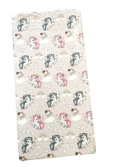 DESEDA Set 3 piese paturica cu cearsaf si pernuta 140x70 cm Unicorni