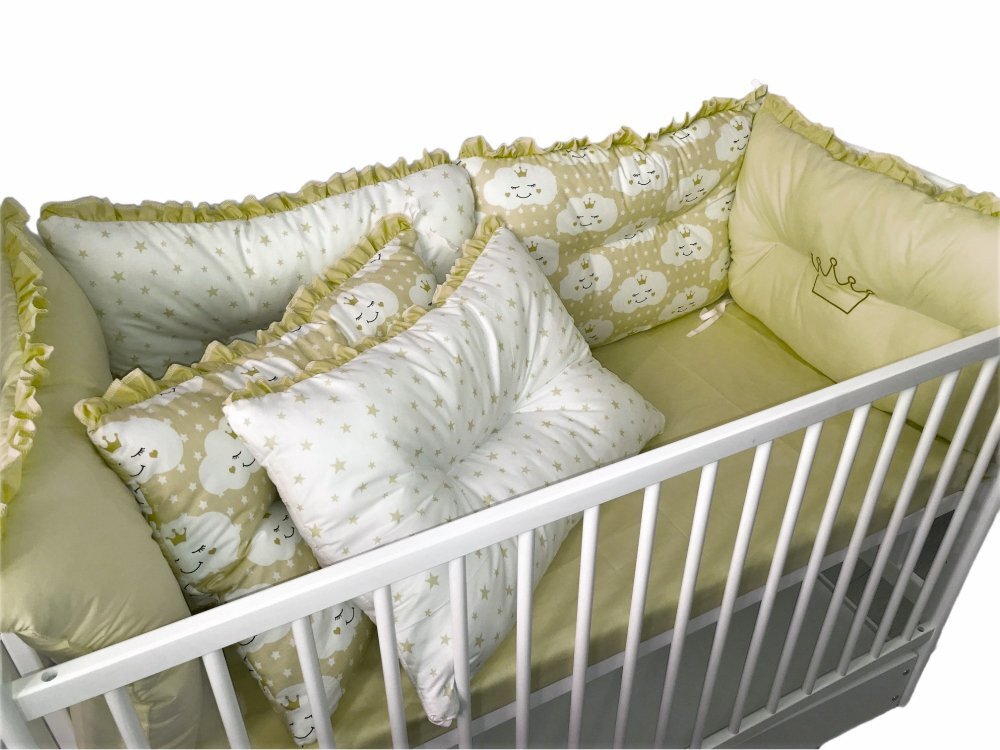 DESEDA Set 6 aparatori protectii laterale patut 140x70 cm bej - norisori - stelute