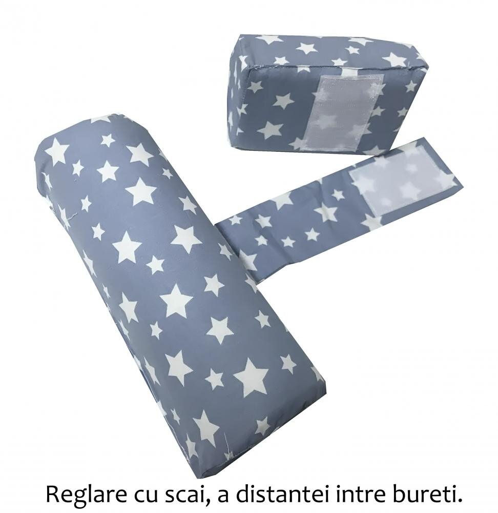 DESEDA Set antiregurgitare si pozitionare cu plan inclinat pentru bebelusi DeLuxe Stelute albe pe albastru