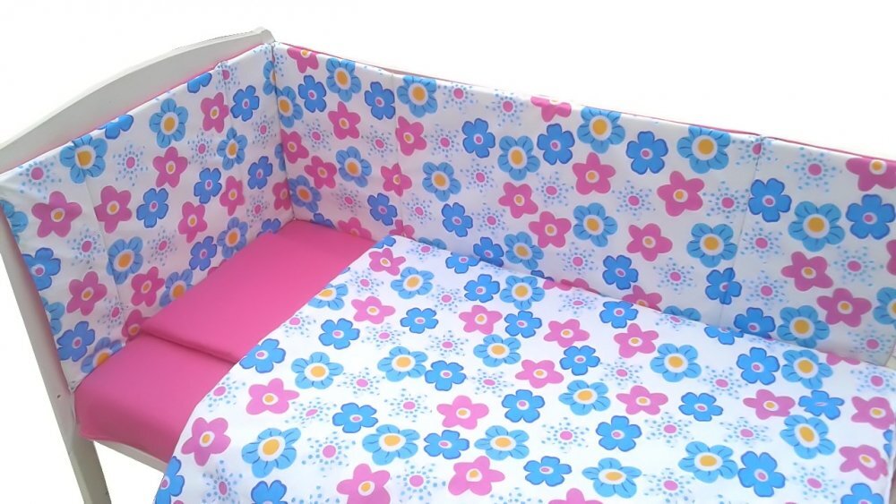DESEDA Set aparatori laterale cu imprimeuri pt patut de 120x60 cm inaltime 30 cm