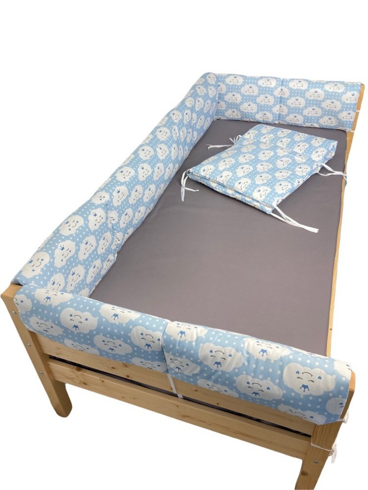 DESEDA Set aparatori laterale Maxi pentru pat Montessori 140x200 cm Nori Zambareti albastru