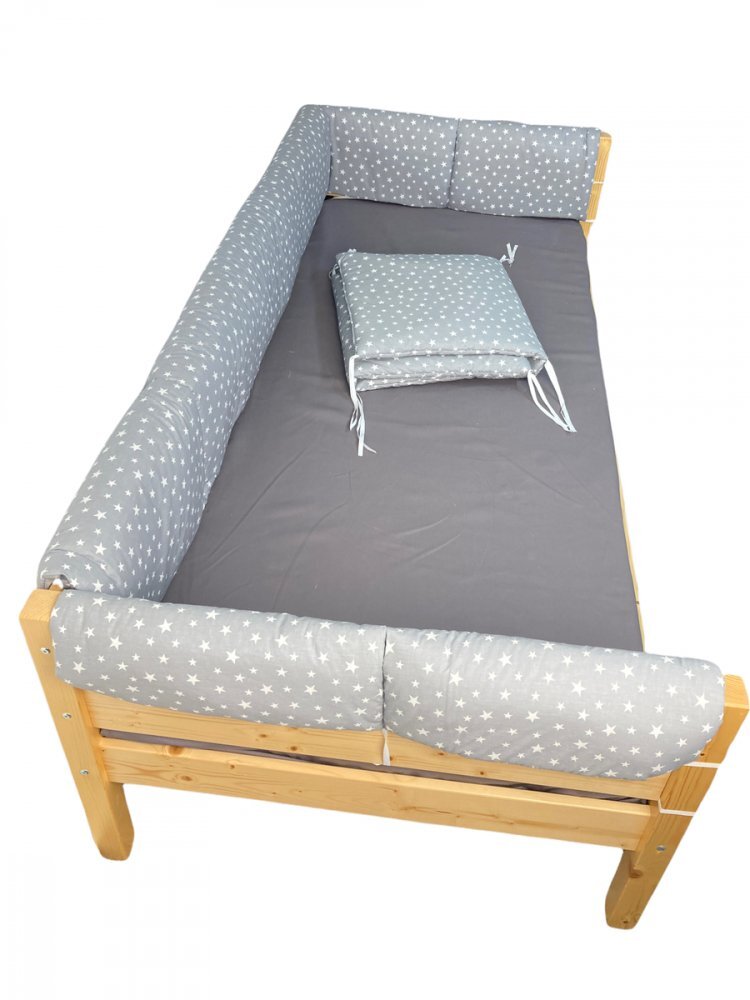 DESEDA Set aparatori laterale Maxi pentru pat Montessori 140x200 cm Stelute pe gri