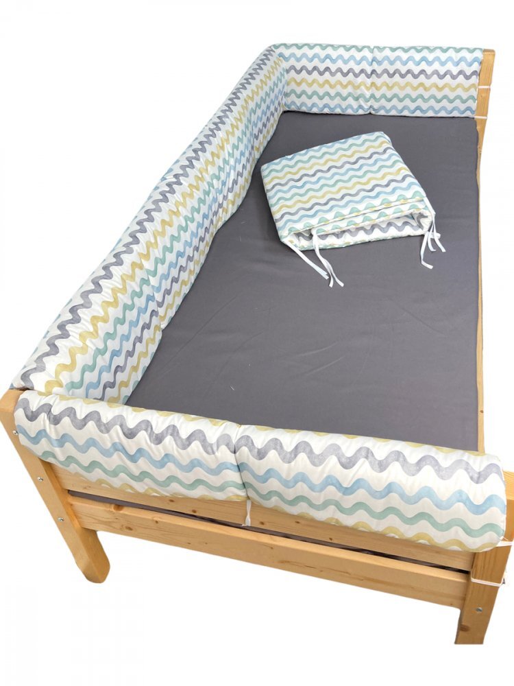 DESEDA Set aparatori laterale Maxi pentru pat Montessori 140x200 cm Valuri