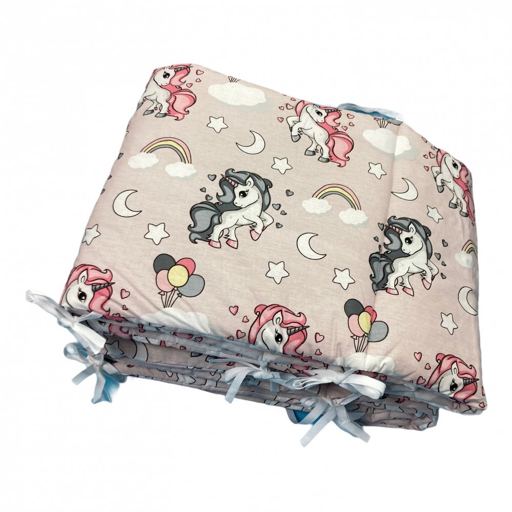 DESEDA Set de aparatori pufoase h35 pat 120x60 cm DeLuxe Unicorni