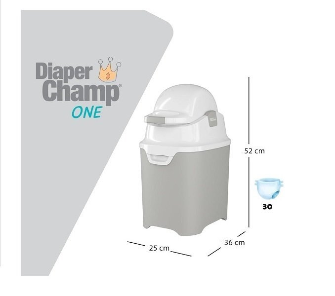 Diaper Champ Cos ermetic scutece cu sac universal capacitate 30 scutece One Clay Sand