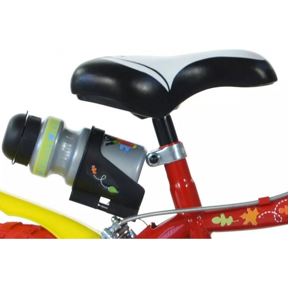 DINO BIKES Bicicleta copii Bing 14 inch varsta 4-7 ani inaltimea 95-115 cm frana de mana pe roata fataspate pinion spate fix roti ajutatoare detasabile suport cu sticla de apa