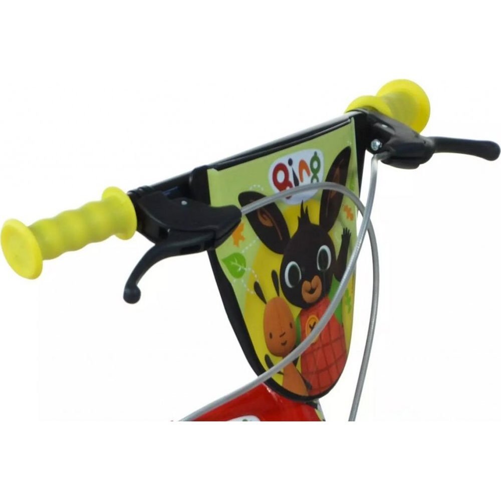 DINO BIKES Bicicleta copii Bing 14 inch varsta 4-7 ani inaltimea 95-115 cm frana de mana pe roata fataspate pinion spate fix roti ajutatoare detasabile suport cu sticla de apa