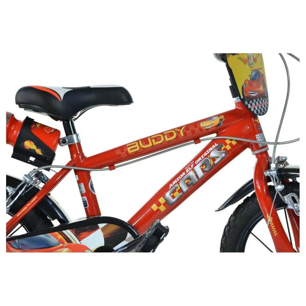 DINO BIKES Bicicleta copii Cars 3 16 inch varsta 6-8 ani inaltimea 107-125 cm frana de mana pe ambele roti aparatoare lant roti ajutatoare