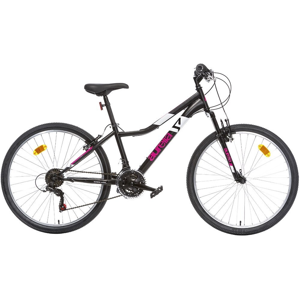 DINO BIKES Bicicleta copii MTB Ring negru 26 inch pentru copii cu varsta de peste 11 ani si o inaltime de peste 145 cm frana de mana pe roata fataspate transmisie Shimano cu 18 viteze suspensii la roata din fata cric