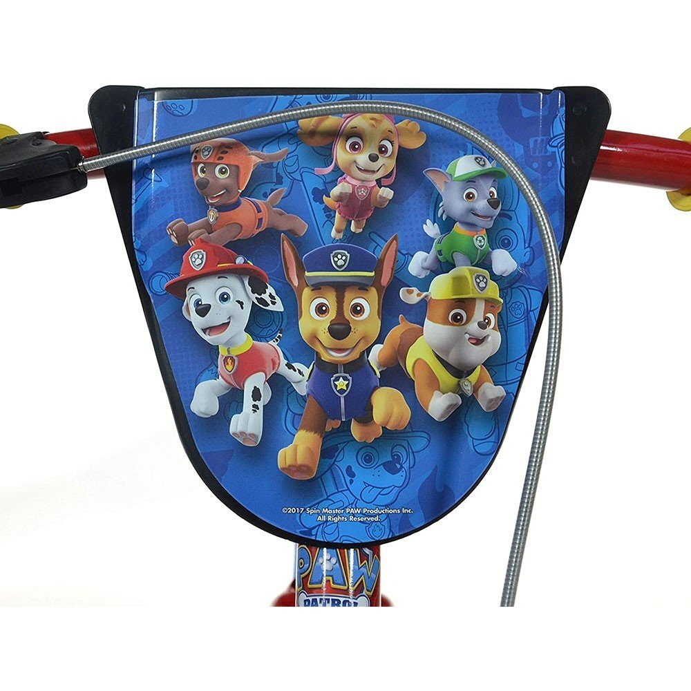 DINO BIKES Bicicleta copii Paw Patrol 12 inch varsta 3-5 ani inaltimea 87-110 cm cu roti ajutatoare anvelope spuma EVA pinion spate fix frana de mana pe roata din fata