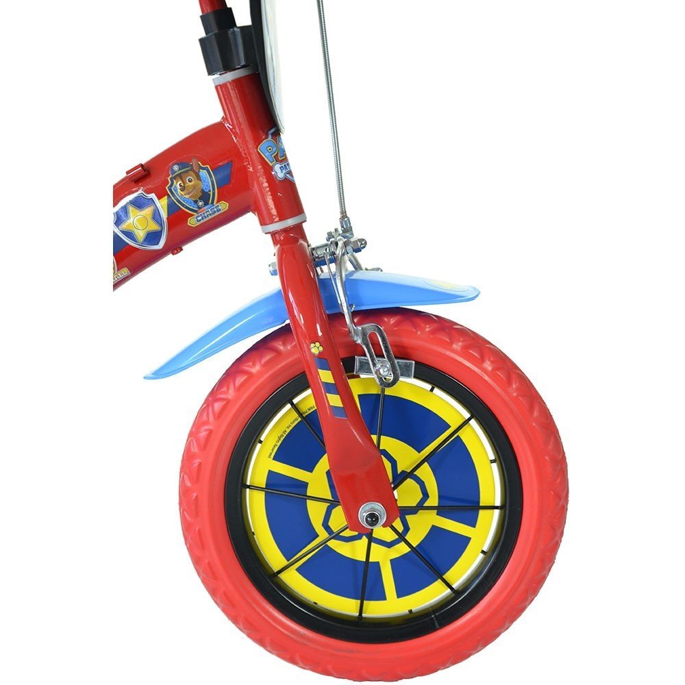 DINO BIKES Bicicleta copii Paw Patrol 14 inch varsta 4-7 ani inaltimea 95-115 cm frana de mana pe roata fataspate pinion spate fix roti ajutatoare detasabile