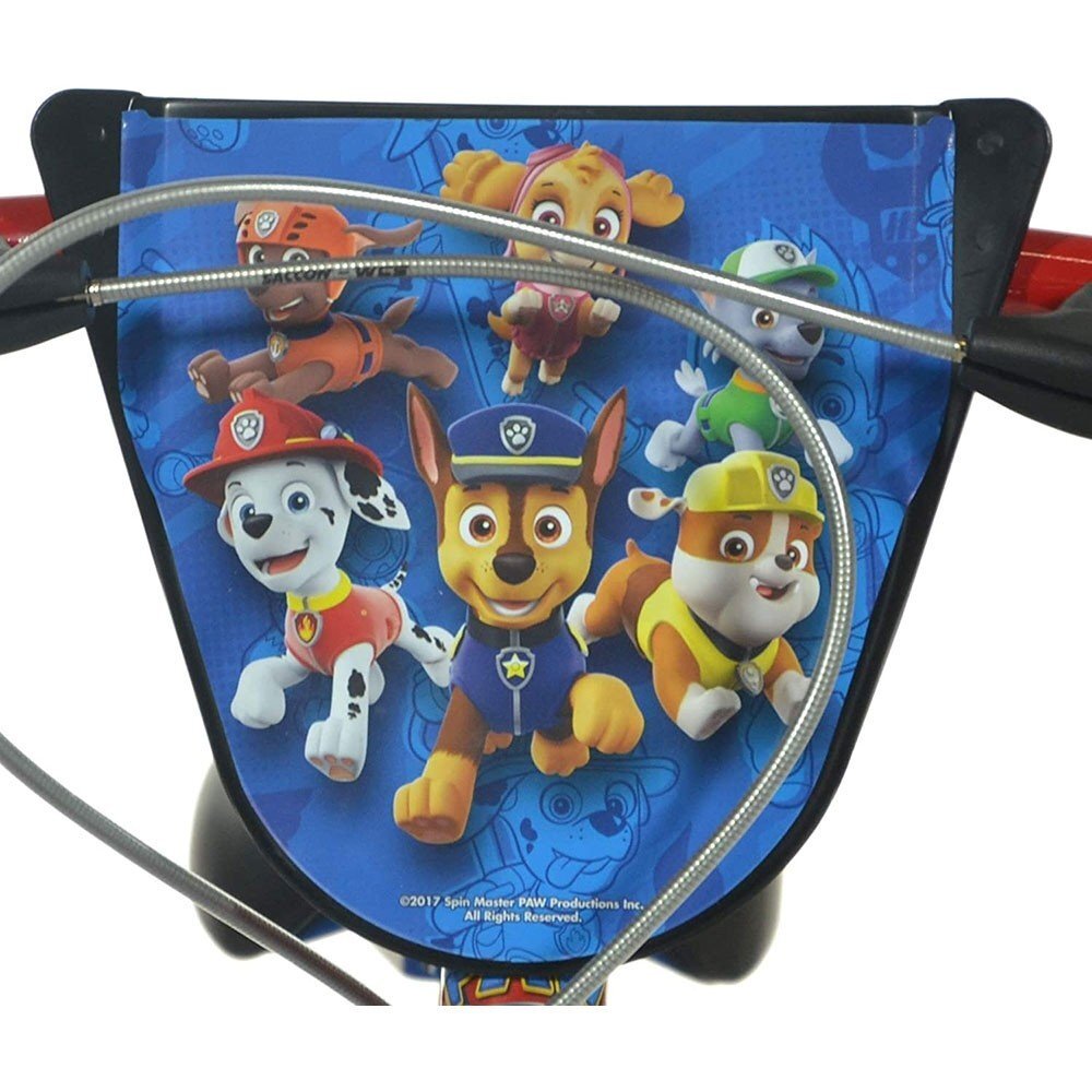 DINO BIKES Bicicleta copii Paw Patrol 14 inch varsta 4-7 ani inaltimea 95-115 cm frana de mana pe roata fataspate pinion spate fix roti ajutatoare detasabile