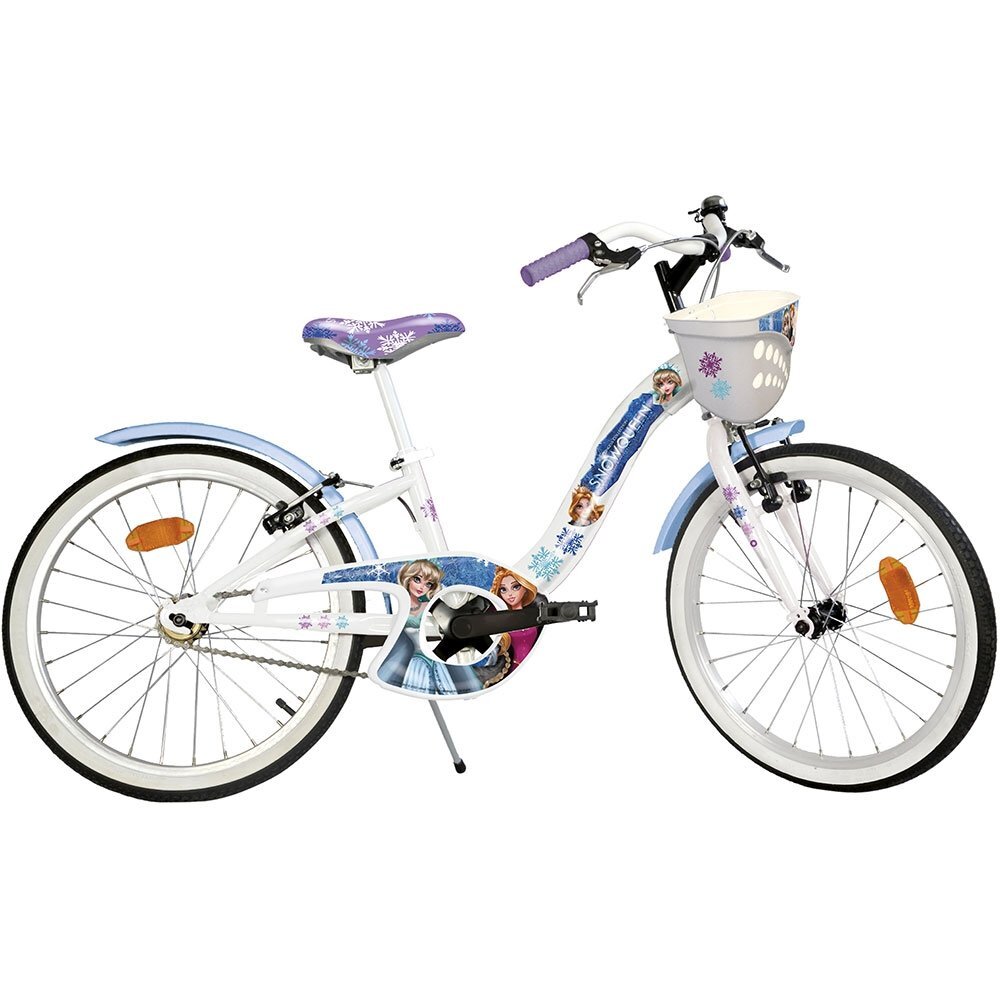 DINO BIKES Bicicleta copii Snow Queen 20 inch varsta 7-11 ani inaltimea 120-145 cm frana de mana pe ambele roti cos spatios de depozitare in fata cric avertizor luminos