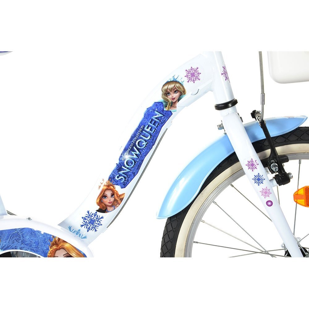 DINO BIKES Bicicleta copii Snow Queen 20 inch varsta 7-11 ani inaltimea 120-145 cm frana de mana pe ambele roti cos spatios de depozitare in fata cric avertizor luminos