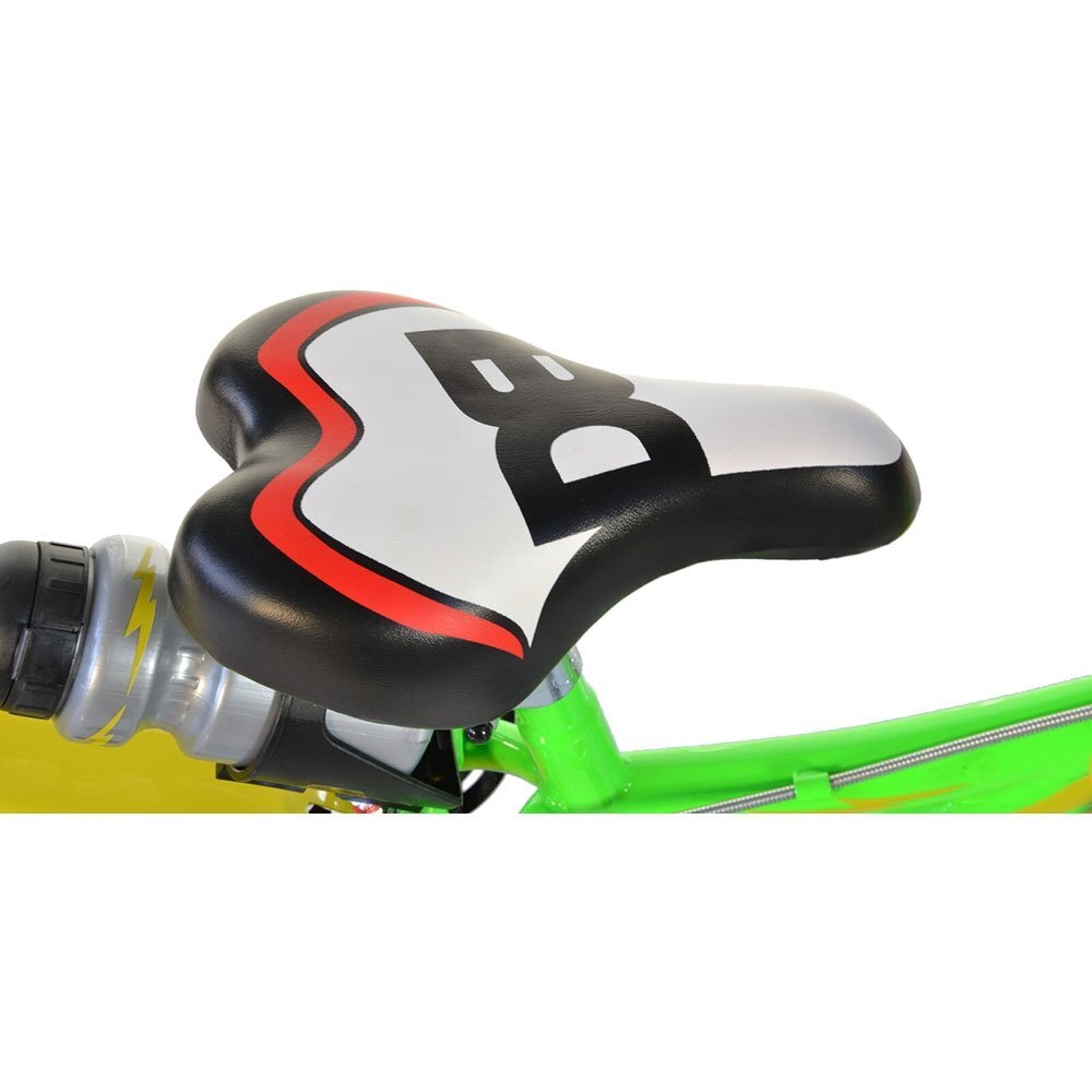 DINO BIKES Bicicleta copii Testoasele Ninja 14 inch varsta 4-7 ani inaltimea 95-115 cm frana de mana pe ambele roti pinion spate fix roti ajutatoare detasabile scut frontal