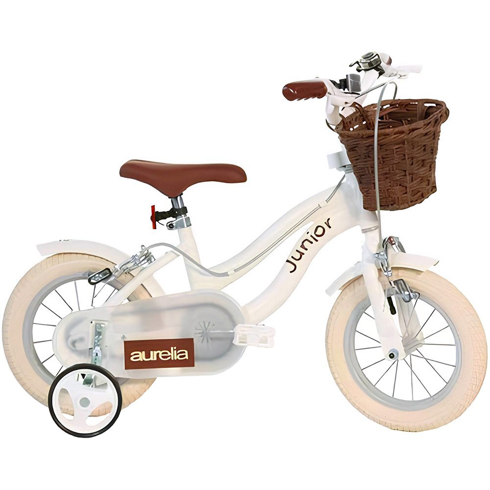 DINO BIKES Bicicleta pentru copii Vintage White 16 inch inaltime cuprinsa intre 107-125 cm roti ajutatoare cosulet claxon aparatoare pentru lant
