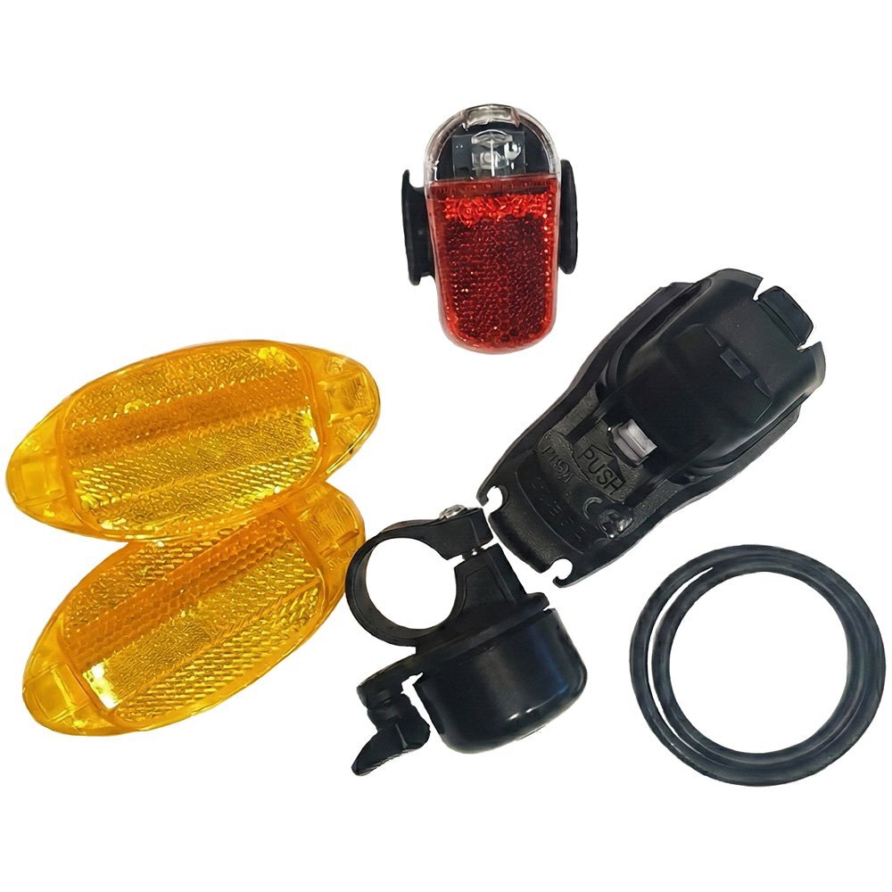 DINO BIKES Set accesorii faruri fata si spate reflectoare si claxon