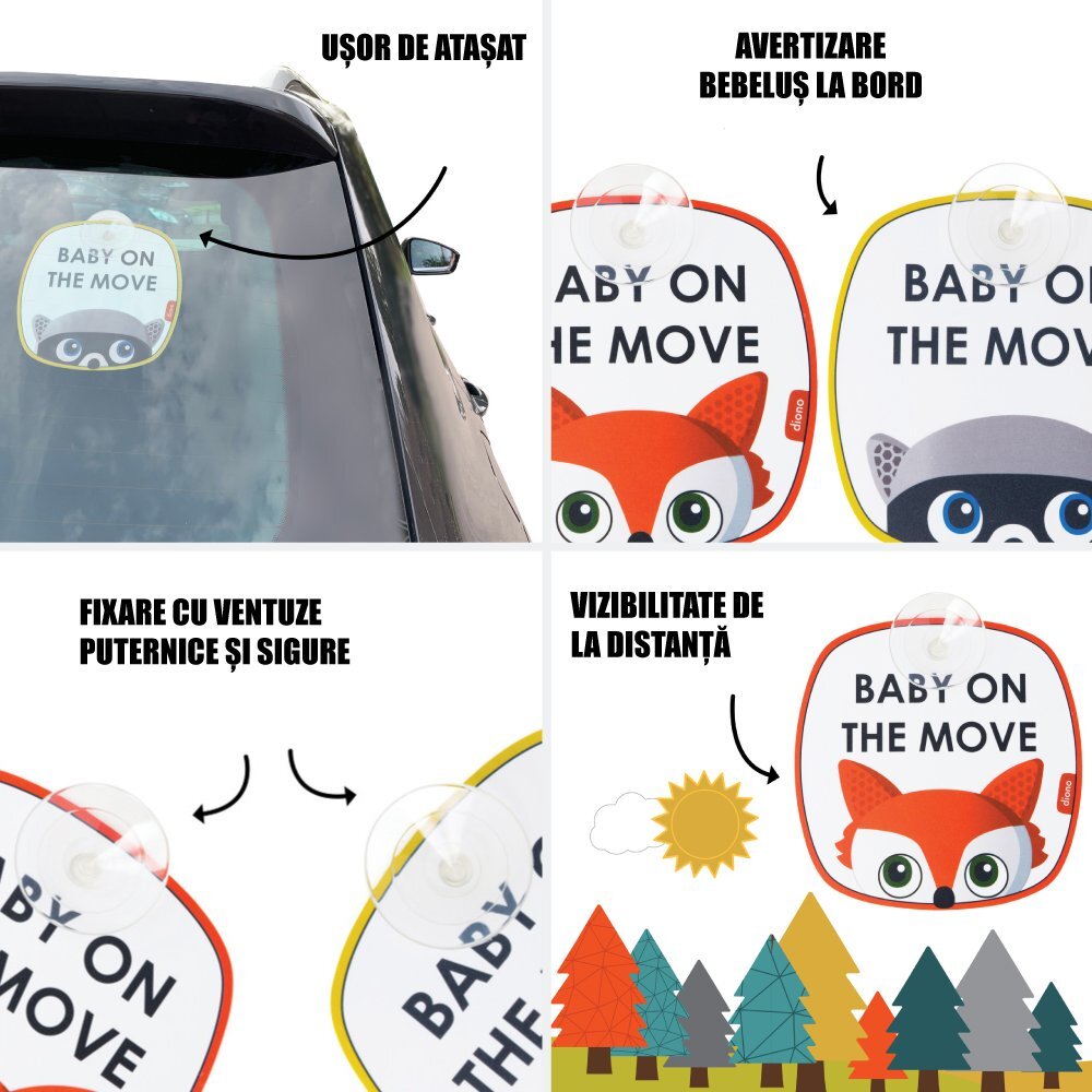 DIONO Set 2 indicatoare auto Baby On the Move