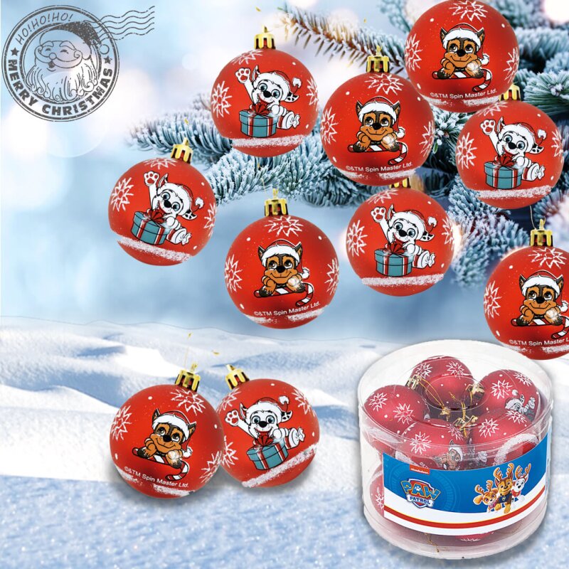DISNEY Set 10 globuri brad Craciun Paw Patrol 6 cm