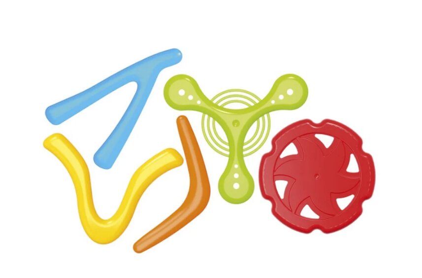 DIVERSE Set de 5 jucarii zburatoare TechnoK frisbee si bumeranguri